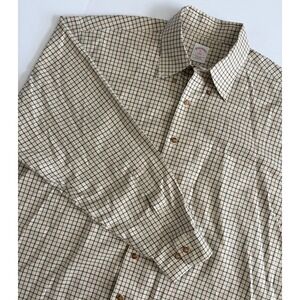 Brooks Brothers 346 Mens XL Non-Iron Cotton Tattersall Check Button Down Shirt